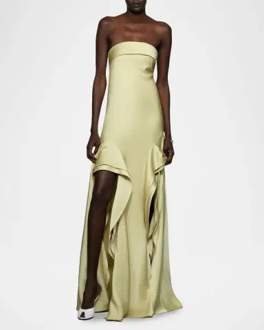 Et Ochs Vernon Strapless Draped Side-Slit Gown | Thumbnail 5 Et Ochs Vernon Strapless Draped Side-Slit Gown | Thumbnail 5