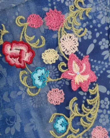 Johnny Was Embroidered Lace-Print Mesh Maxi Dress | Thumbnail 4 Johnny Was Embroidered Lace-Print Mesh Maxi Dress | Thumbnail 4