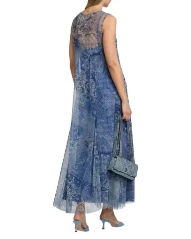 Johnny Was Embroidered Lace-Print Mesh Maxi Dress | Thumbnail 1 Johnny Was Embroidered Lace-Print Mesh Maxi Dress | Thumbnail 1
