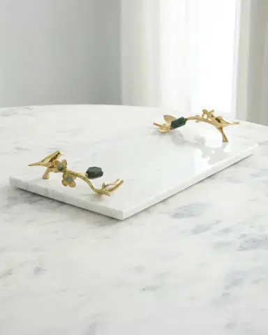 John-Richard Collection Brass Branches Marble Tray | Thumbnail 2 John-Richard Collection Brass Branches Marble Tray | Thumbnail 2
