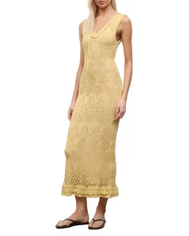 Staud Roan Pointelle-Knit Maxi Dress | Thumbnail 1 Staud Roan Pointelle-Knit Maxi Dress | Thumbnail 1