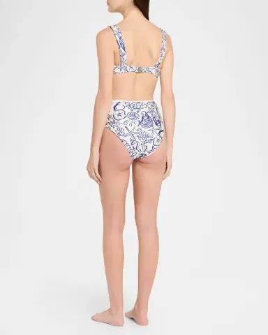 Simkhai Teya Ruched High-Rise Bikini Bottoms | Thumbnail 2 Simkhai Teya Ruched High-Rise Bikini Bottoms | Thumbnail 2