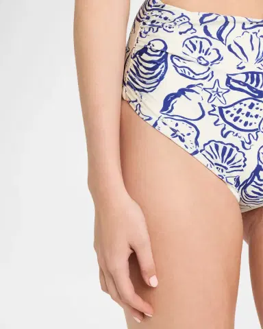 Simkhai Teya Ruched High-Rise Bikini Bottoms | Thumbnail 3 Simkhai Teya Ruched High-Rise Bikini Bottoms | Thumbnail 3