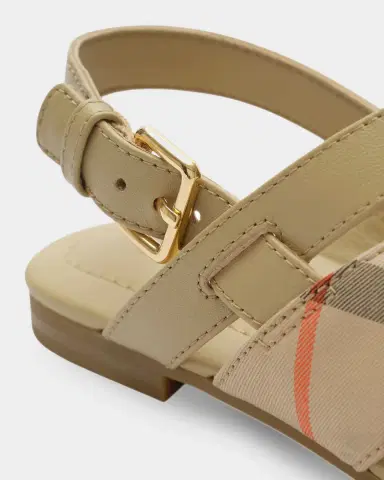 Burberry Girl's Cleo Check Leather Sandals, Kids | Thumbnail 3 Burberry Girl's Cleo Check Leather Sandals, Kids | Thumbnail 3