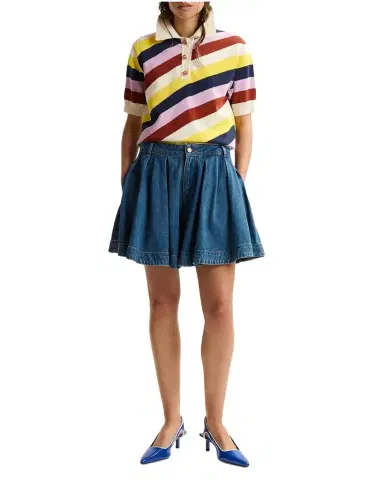 Essentiel Antwerp Stripe Knit Polo Shirt | Thumbnail 1 Essentiel Antwerp Stripe Knit Polo Shirt | Thumbnail 1