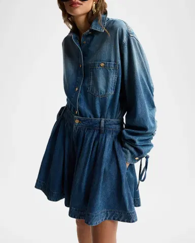 Essentiel Antwerp Flared Denim Mini Skirt | Thumbnail 3 Essentiel Antwerp Flared Denim Mini Skirt | Thumbnail 3