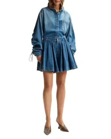 Essentiel Antwerp Flared Denim Mini Skirt | Thumbnail 1 Essentiel Antwerp Flared Denim Mini Skirt | Thumbnail 1