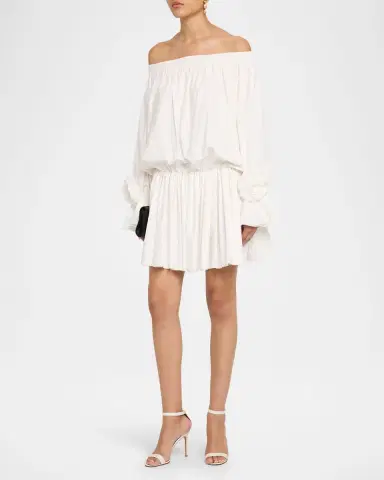 Essentiel Antwerp Cotton Off-The-Shoulder Mini Dress | Thumbnail 3 Essentiel Antwerp Cotton Off-The-Shoulder Mini Dress | Thumbnail 3