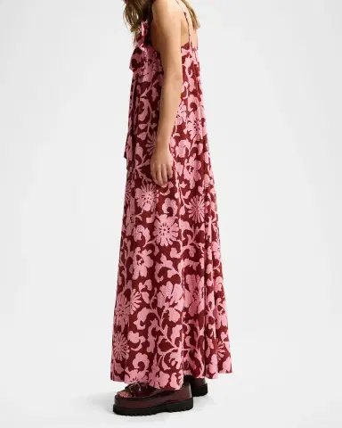 Essentiel Antwerp Floral Cotton Bow Maxi Dress | Thumbnail 5 Essentiel Antwerp Floral Cotton Bow Maxi Dress | Thumbnail 5