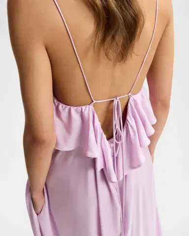 Essentiel Antwerp Ruffled Back-Tie Maxi Dress | Thumbnail 3 Essentiel Antwerp Ruffled Back-Tie Maxi Dress | Thumbnail 3