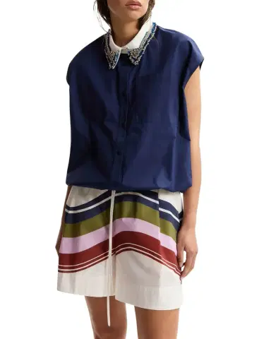Essentiel Antwerp Button-Front Beaded-Collar Shirt | Thumbnail 1 Essentiel Antwerp Button-Front Beaded-Collar Shirt | Thumbnail 1
