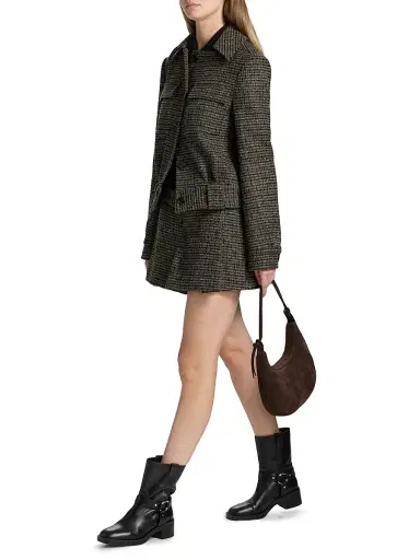 A.L.C. Women's Como Tweed Shorts - Cognac Forest | Thumbnail 2 A.L.C. Women's Como Tweed Shorts - Cognac Forest | Thumbnail 2