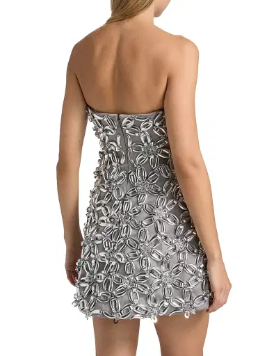 SIMKHAI Women's Vandelia Embellished Strapless Minidress - Slate Gray | Thumbnail 5 SIMKHAI Women's Vandelia Embellished Strapless Minidress - Slate Gray | Thumbnail 5