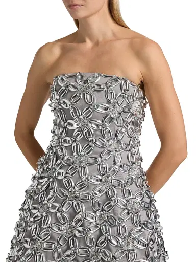 SIMKHAI Women's Vandelia Embellished Strapless Minidress - Slate Gray | Thumbnail 6 SIMKHAI Women's Vandelia Embellished Strapless Minidress - Slate Gray | Thumbnail 6