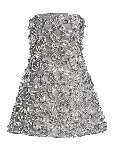 SIMKHAI Women's Vandelia Embellished Strapless Minidress - Slate Gray | Thumbnail 1 SIMKHAI Women's Vandelia Embellished Strapless Minidress - Slate Gray | Thumbnail 1