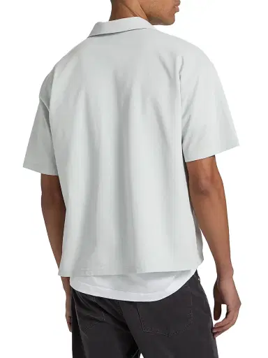 Frame Men's Pique Half-Zip Polo Shirt - Pale Blue - Size XXL | Thumbnail 5 Frame Men's Pique Half-Zip Polo Shirt - Pale Blue - Size XXL | Thumbnail 5