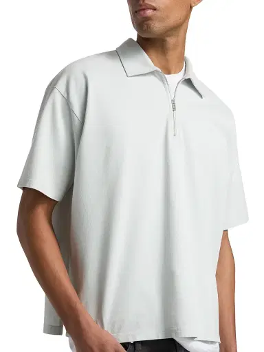 Frame Men's Pique Half-Zip Polo Shirt - Pale Blue - Size XXL | Thumbnail 6 Frame Men's Pique Half-Zip Polo Shirt - Pale Blue - Size XXL | Thumbnail 6