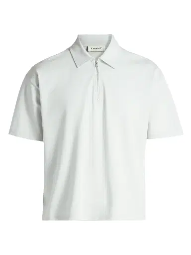 Frame Men's Pique Half-Zip Polo Shirt - Pale Blue - Size XXL | Thumbnail 1 Frame Men's Pique Half-Zip Polo Shirt - Pale Blue - Size XXL | Thumbnail 1