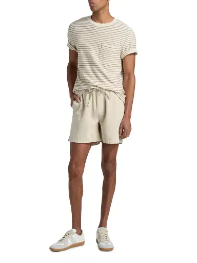 FRAME Men's Cotton Canvas Drawstring Shorts - Off White | Thumbnail 2 FRAME Men's Cotton Canvas Drawstring Shorts - Off White | Thumbnail 2