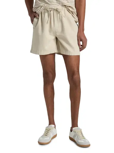 FRAME Men's Cotton Canvas Drawstring Shorts - Off White | Thumbnail 3 FRAME Men's Cotton Canvas Drawstring Shorts - Off White | Thumbnail 3