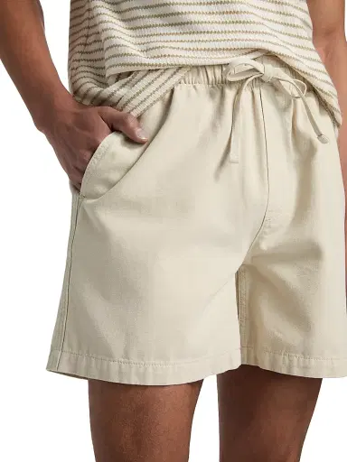 FRAME Men's Cotton Canvas Drawstring Shorts - Off White | Thumbnail 6 FRAME Men's Cotton Canvas Drawstring Shorts - Off White | Thumbnail 6