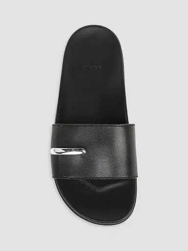 Vince Women's Sadie Leather Slide Sandals | Thumbnail 4 Vince Women's Sadie Leather Slide Sandals | Thumbnail 4