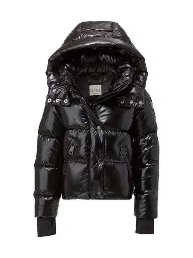 SAM. Little Girl's & Girl's Elsa Glossy Down Puffer Jacket - Caviar | Thumbnail 2 SAM. Little Girl's & Girl's Elsa Glossy Down Puffer Jacket - Caviar | Thumbnail 2