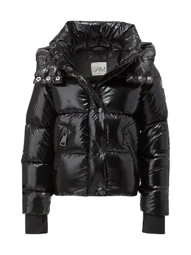 SAM. Little Girl's & Girl's Elsa Glossy Down Puffer Jacket - Caviar | Thumbnail 1 SAM. Little Girl's & Girl's Elsa Glossy Down Puffer Jacket - Caviar | Thumbnail 1