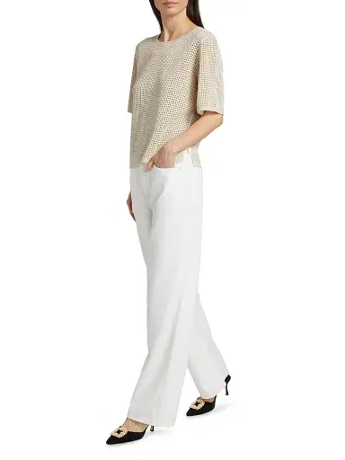 Kobi Halperin Women's Beck Lofted Crewneck Sweater - Natural | Thumbnail 2 Kobi Halperin Women's Beck Lofted Crewneck Sweater - Natural | Thumbnail 2