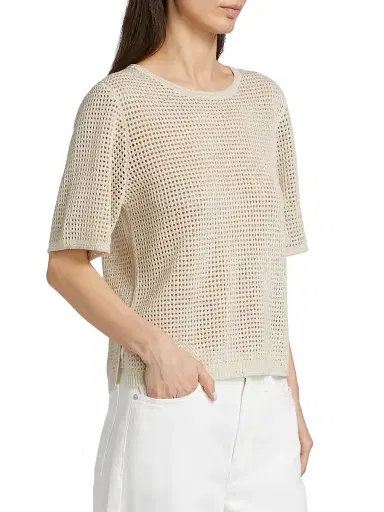 Kobi Halperin Women's Beck Lofted Crewneck Sweater - Natural | Thumbnail 4 Kobi Halperin Women's Beck Lofted Crewneck Sweater - Natural | Thumbnail 4