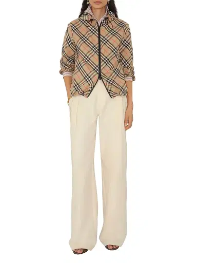 Burberry Women's Check Hooded Jacket - Sand Ip Check - Size XL | Thumbnail 2 Burberry Women's Check Hooded Jacket - Sand Ip Check - Size XL | Thumbnail 2