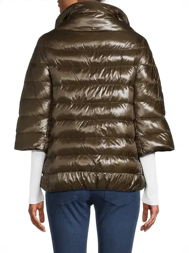 Herno Women's Iconico Aminta Cocoon Down Puffer Coat - Olive Green | Thumbnail 5 Herno Women's Iconico Aminta Cocoon Down Puffer Coat - Olive Green | Thumbnail 5