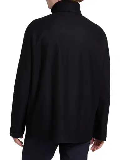 Emporio Armani Men's Wool-Blend Car Coat - Navy | Thumbnail 5 Emporio Armani Men's Wool-Blend Car Coat - Navy | Thumbnail 5