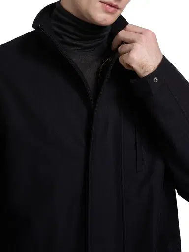 Emporio Armani Men's Wool-Blend Car Coat - Navy | Thumbnail 6 Emporio Armani Men's Wool-Blend Car Coat - Navy | Thumbnail 6