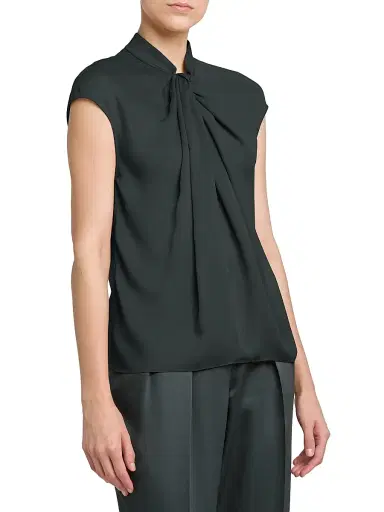 Giorgio Armani Women's Double Georgette Washed Silk Shirt - Black Forest - Size 14 | Thumbnail 4 Giorgio Armani Women's Double Georgette Washed Silk Shirt - Black Forest - Size 14 | Thumbnail 4