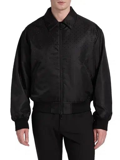 Emporio Armani Men's Clubwear Capsule Rhinestone Bomber Jacket | Thumbnail 3 Emporio Armani Men's Clubwear Capsule Rhinestone Bomber Jacket | Thumbnail 3
