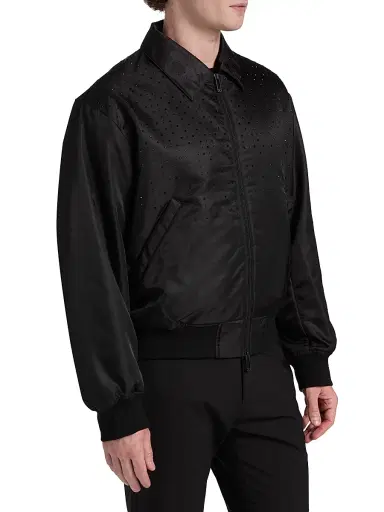 Emporio Armani Men's Clubwear Capsule Rhinestone Bomber Jacket | Thumbnail 4 Emporio Armani Men's Clubwear Capsule Rhinestone Bomber Jacket | Thumbnail 4