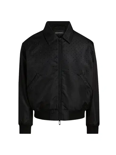 Emporio Armani Men's Clubwear Capsule Rhinestone Bomber Jacket | Thumbnail 1 Emporio Armani Men's Clubwear Capsule Rhinestone Bomber Jacket | Thumbnail 1