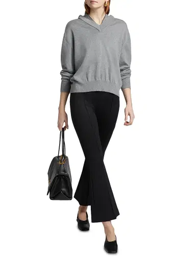 Rosetta Getty Women's Pin-Tucked Flare Crop Pull-On Pants | Thumbnail 2 Rosetta Getty Women's Pin-Tucked Flare Crop Pull-On Pants | Thumbnail 2