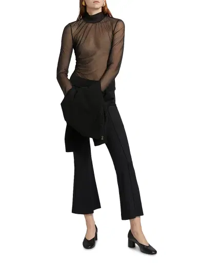Rosetta Getty Women's Sheer Turtleneck Long-Sleeve T-Shirt | Thumbnail 2 Rosetta Getty Women's Sheer Turtleneck Long-Sleeve T-Shirt | Thumbnail 2