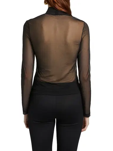 Rosetta Getty Women's Sheer Turtleneck Long-Sleeve T-Shirt | Thumbnail 5 Rosetta Getty Women's Sheer Turtleneck Long-Sleeve T-Shirt | Thumbnail 5
