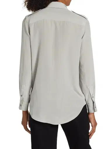 Nili Lotan Women's Jeanette Silk Utility Shirt | Thumbnail 5 Nili Lotan Women's Jeanette Silk Utility Shirt | Thumbnail 5