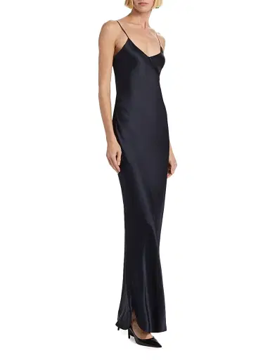 Nili Lotan Women's Cami Silk Sleeveless Gown - Midnight - Size Large | Thumbnail 2 Nili Lotan Women's Cami Silk Sleeveless Gown - Midnight - Size Large | Thumbnail 2