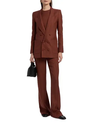 Adam Lippes Women's Riva Stretch Canvas Blazer - Sienna | Thumbnail 2 Adam Lippes Women's Riva Stretch Canvas Blazer - Sienna | Thumbnail 2