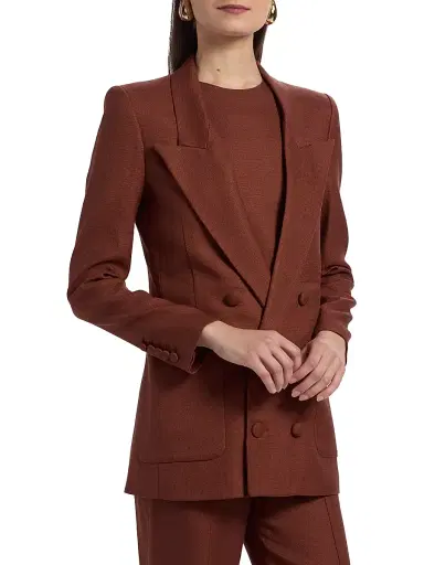 Adam Lippes Women's Riva Stretch Canvas Blazer - Sienna | Thumbnail 4 Adam Lippes Women's Riva Stretch Canvas Blazer - Sienna | Thumbnail 4