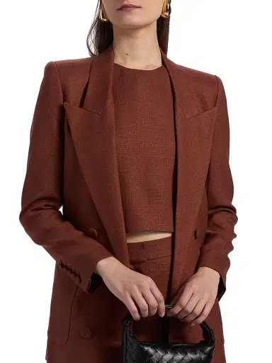 Adam Lippes Women's Riva Stretch Canvas Blazer - Sienna | Thumbnail 6 Adam Lippes Women's Riva Stretch Canvas Blazer - Sienna | Thumbnail 6