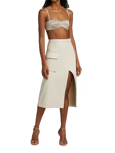 Zeynep Arçay Women's Glittery Lace Bandeau Top - Silver | Thumbnail 2 Zeynep Arçay Women's Glittery Lace Bandeau Top - Silver | Thumbnail 2