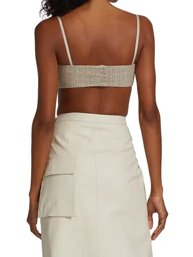 Zeynep Arçay Women's Glittery Lace Bandeau Top - Silver | Thumbnail 5 Zeynep Arçay Women's Glittery Lace Bandeau Top - Silver | Thumbnail 5