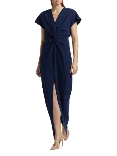 Prabal Gurung Women's Jackie Twist-Front Gown - Navy | Thumbnail 2 Prabal Gurung Women's Jackie Twist-Front Gown - Navy | Thumbnail 2
