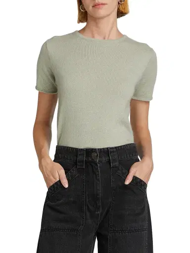 Co Women's Cashmere & Silk Knitted T-Shirt | Thumbnail 3 Co Women's Cashmere & Silk Knitted T-Shirt | Thumbnail 3